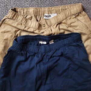 LOT OF 2 KingSize Pants Mens LT Large T x40  Big Tall Tan Beige Blue Chino Khaki